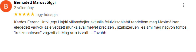 Bojler szerviz, bojler javítás vélemények