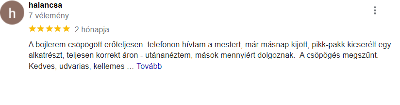 Villanybojler szerelő vélemények